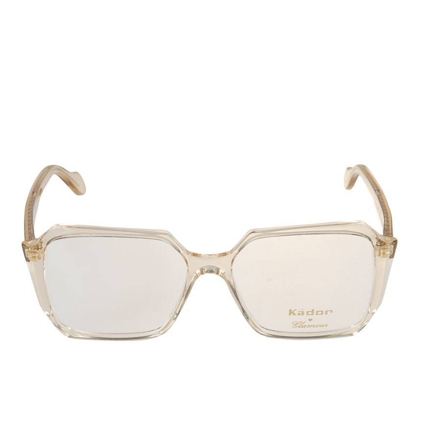 Lizzy Geometric Square Eyeglasses with Textured Gold-tone Temples
