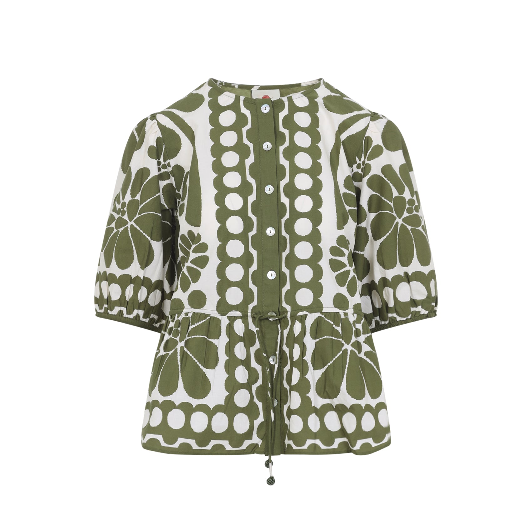 Floral Print Blouse With Puffed Sleeves