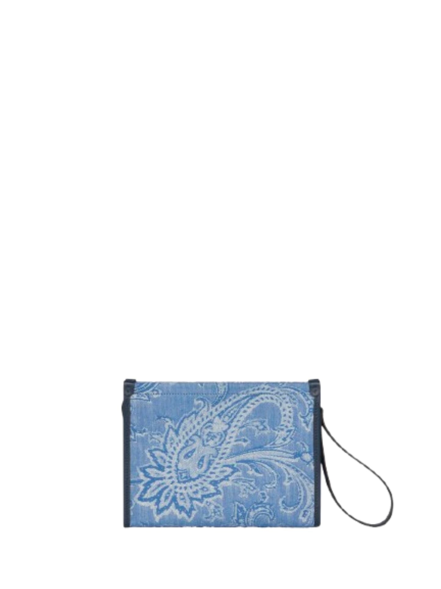 Rectangular Clutch Bag with Jacquard Paisley Pattern