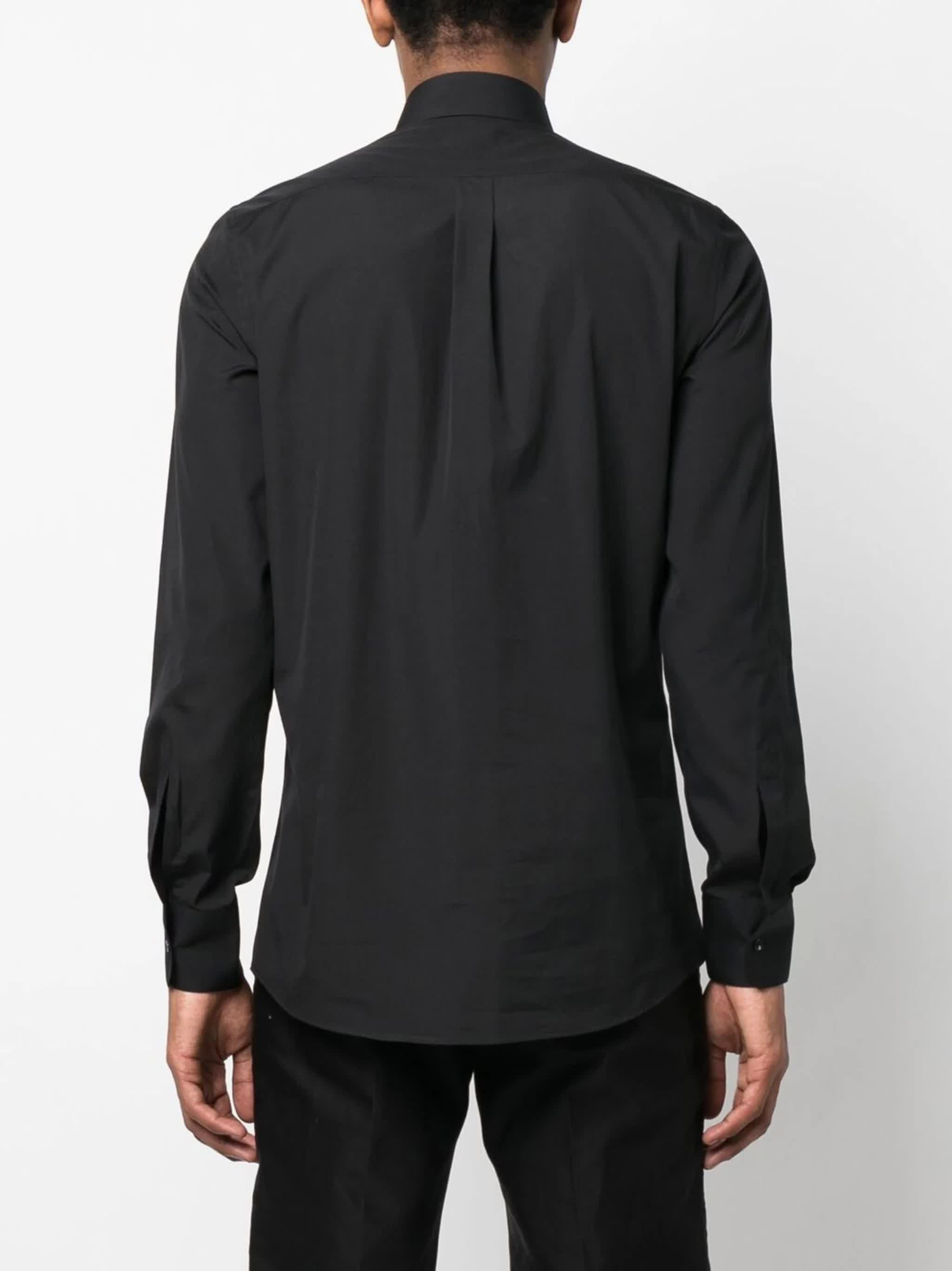 Fitted White Pointed Collar Cotton Shirt