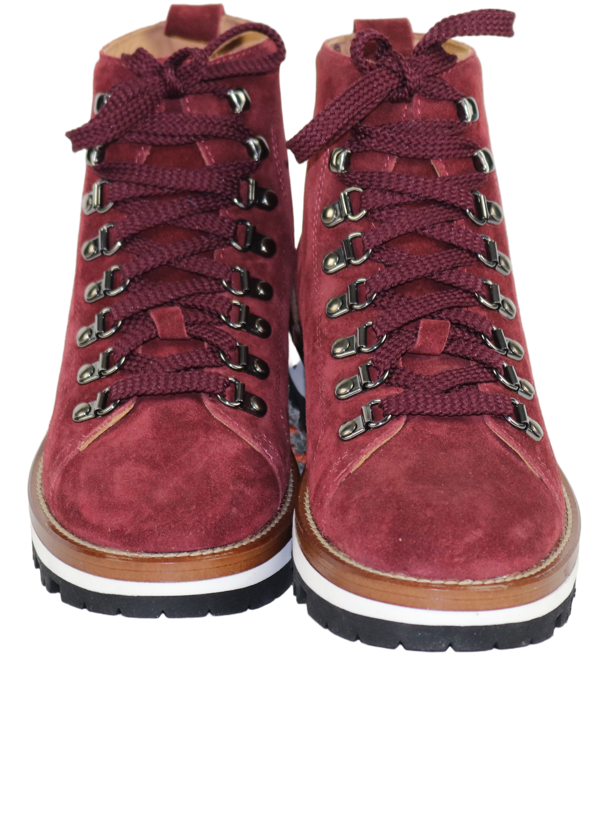 Burgundy Falcade Suede Ski Snow Boots