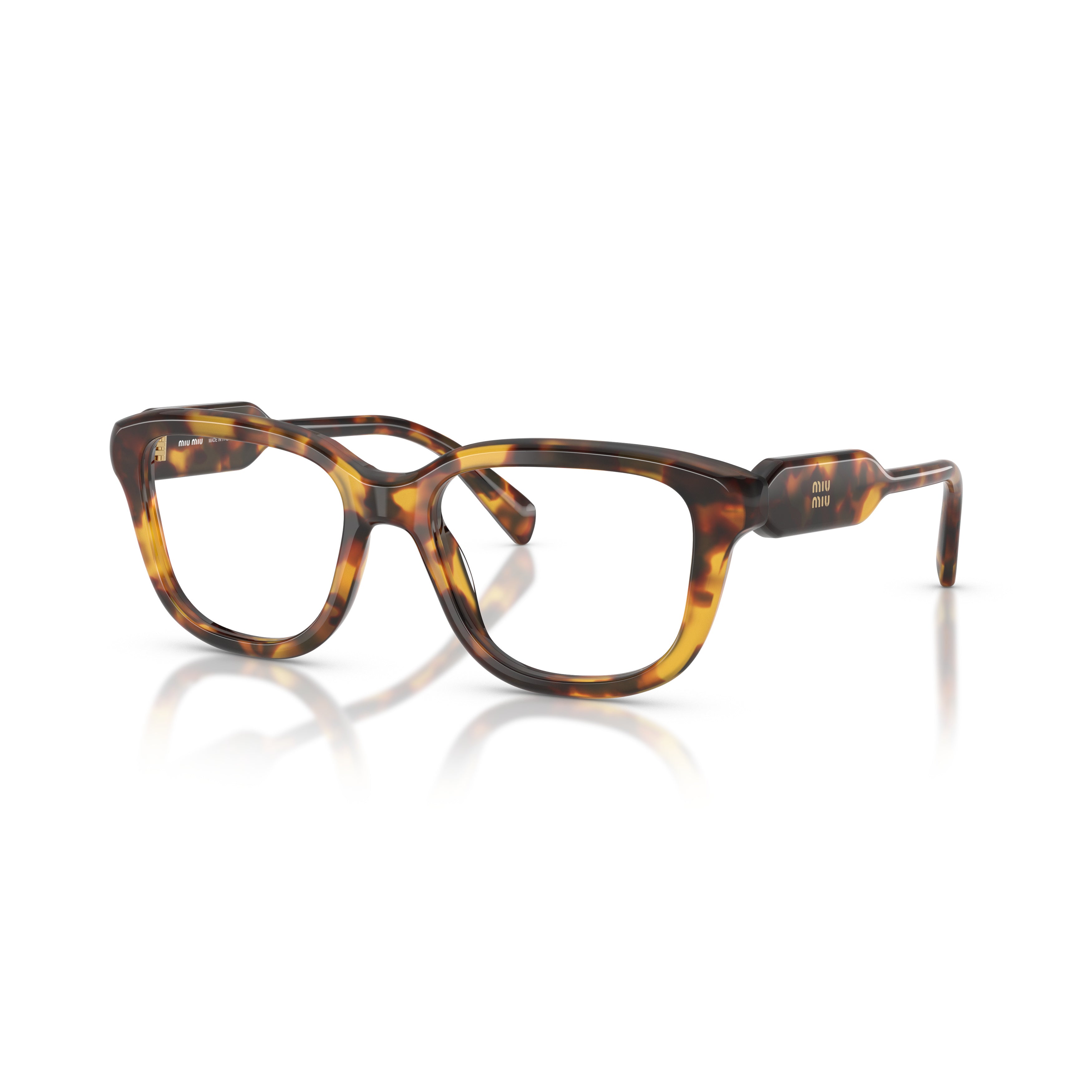 0mu 02zv Oversized Square Tortoiseshell Frame Miu Miu Eyeglasses