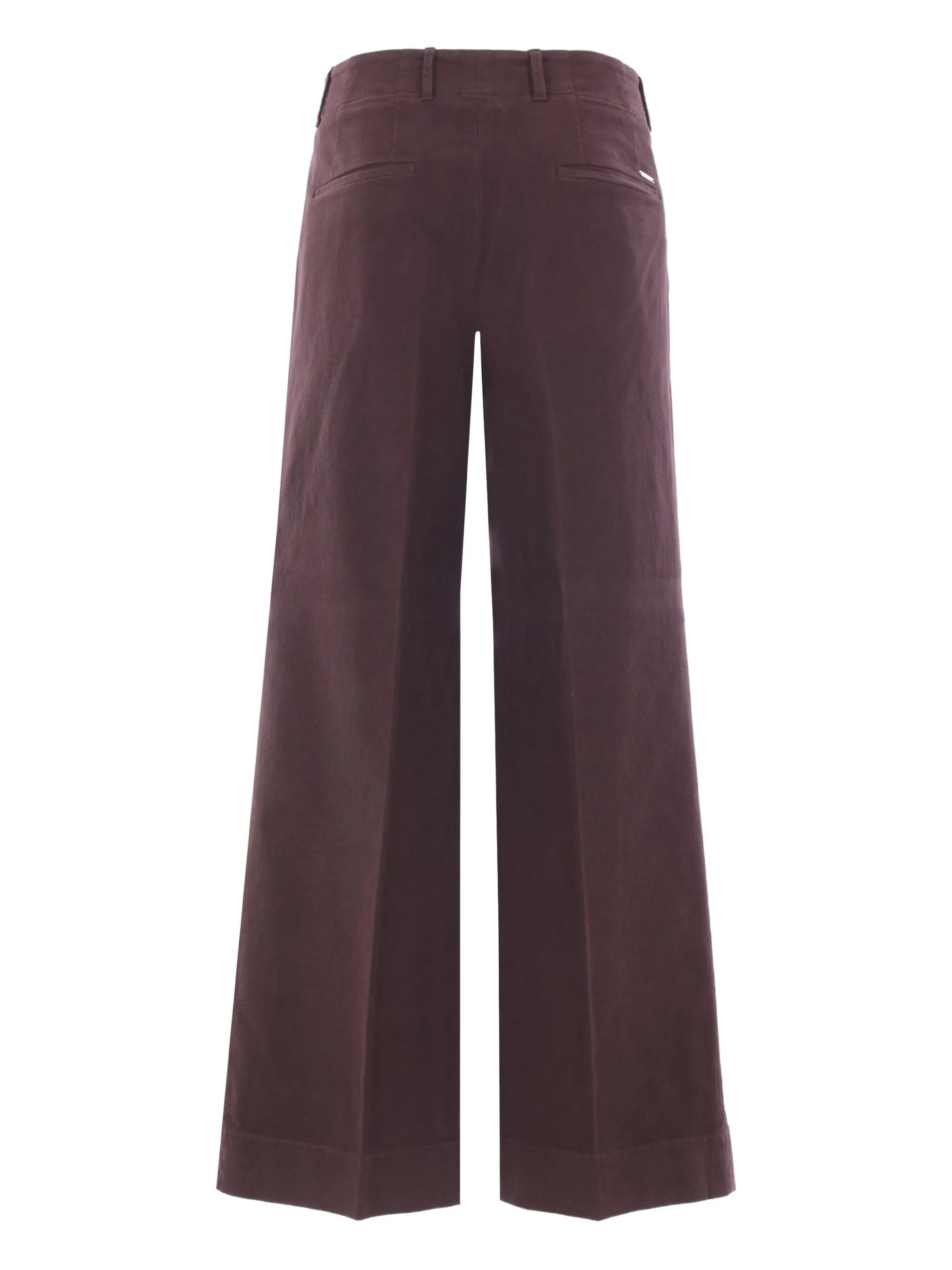 Burgundy High-Waisted Wide-Leg Cropped Pants