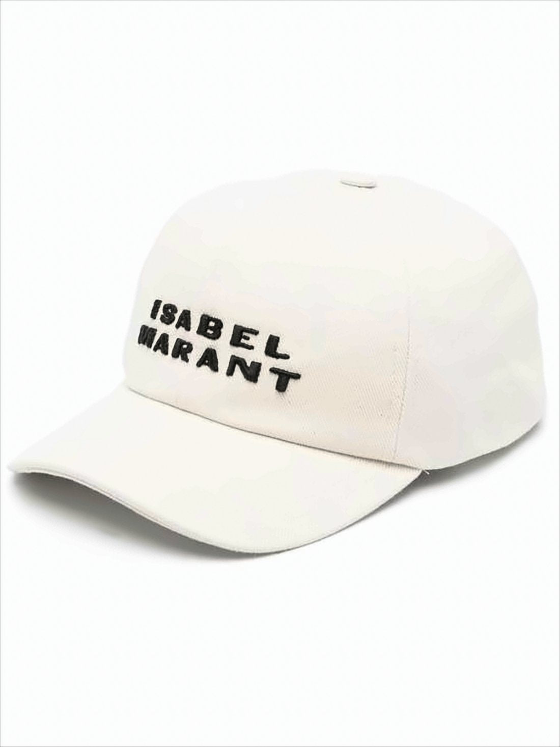 Cotton White Baseball Cap with Embroidered Detailing