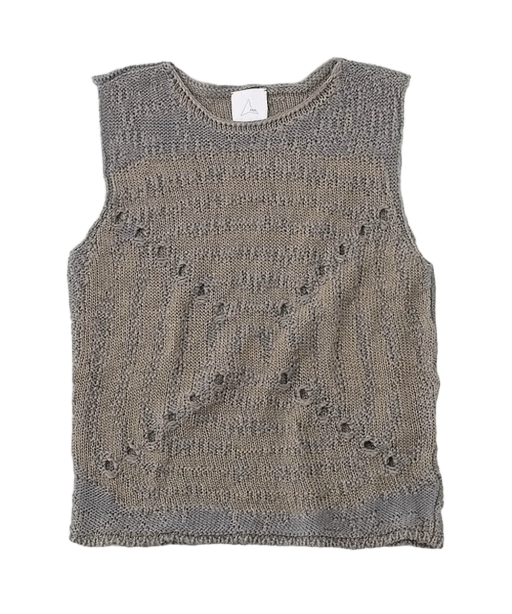 Textured Open-Weave Knit Vest