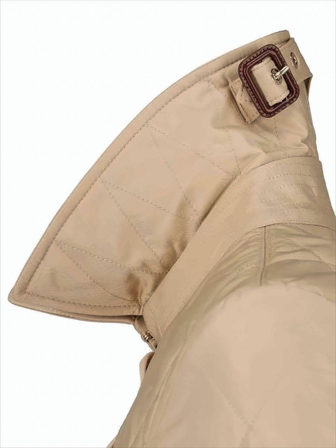 Diamond-stitched Quilted Burberry Jacket with Structured Collar