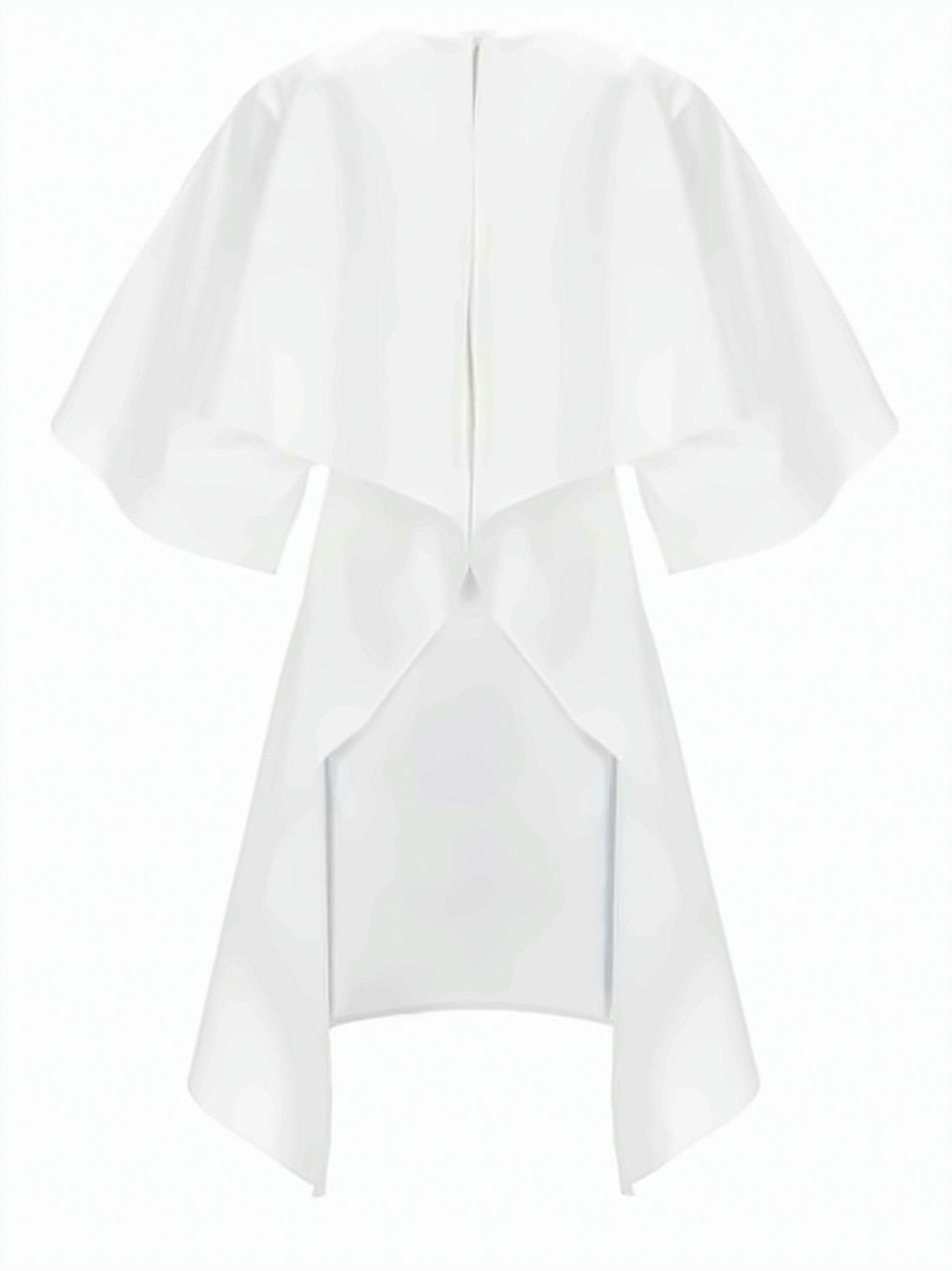 Structured Cotton Midi Dress with Asymmetrical Hemline