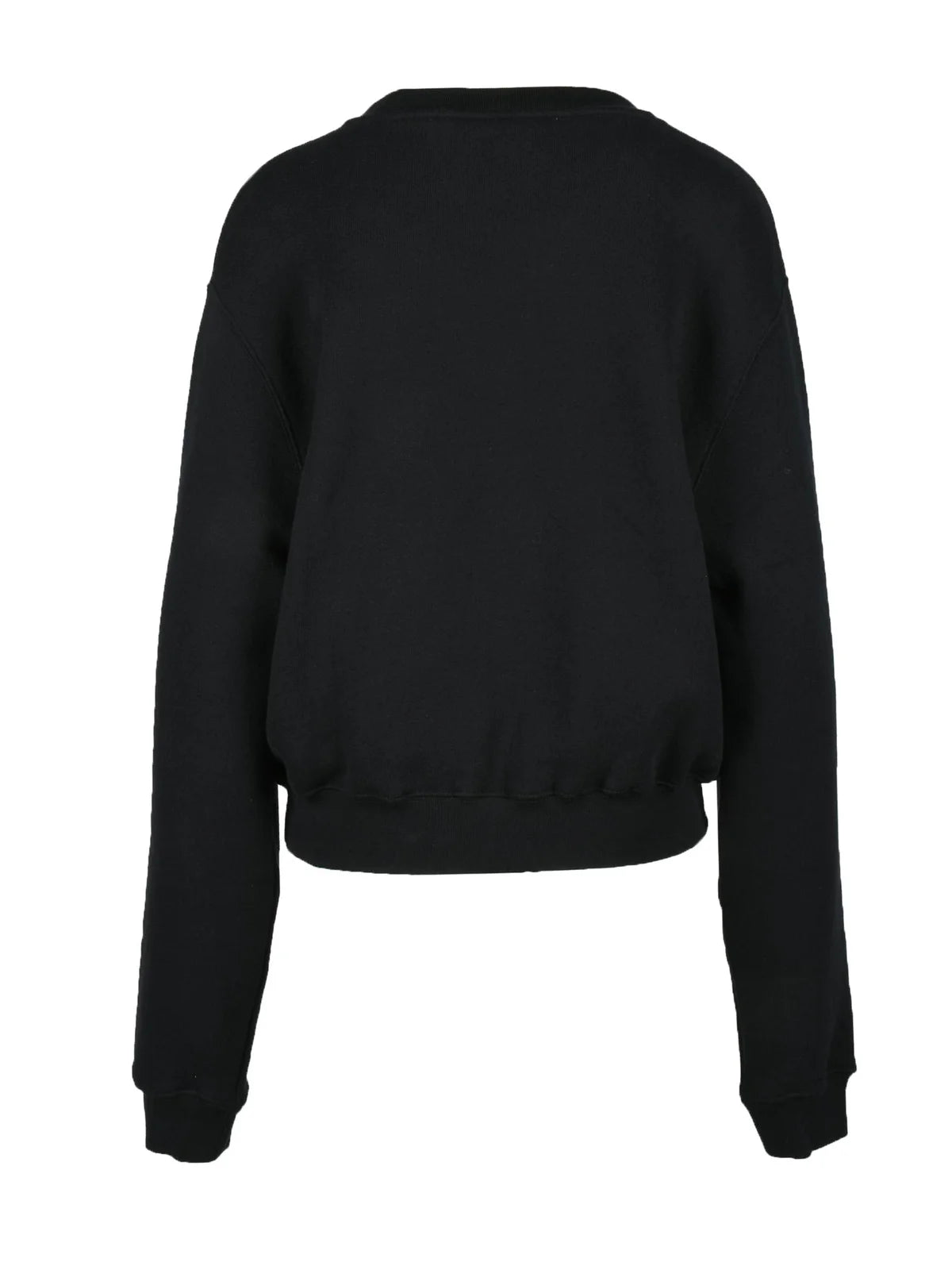 Black Cotton Crewneck Regular Fit Sweatshirt