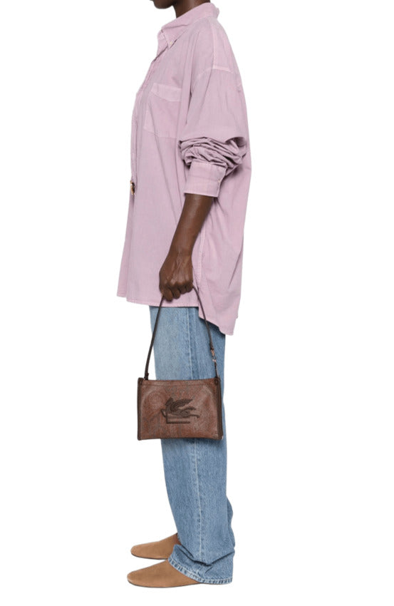 Rectangular Shoulder Bag With Paisley Jacquard Design