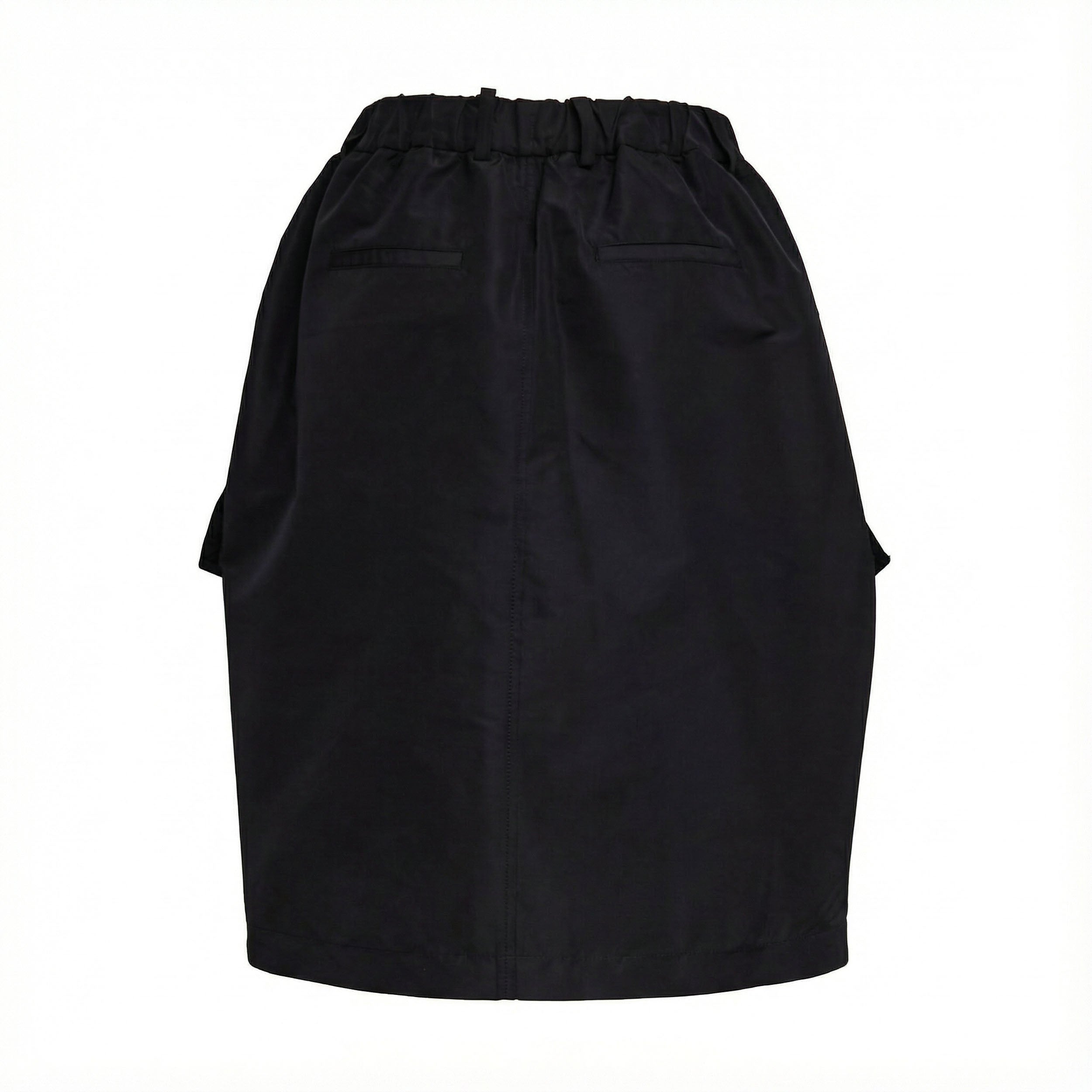 Elastic-Waist Midi Skirt With Pockets