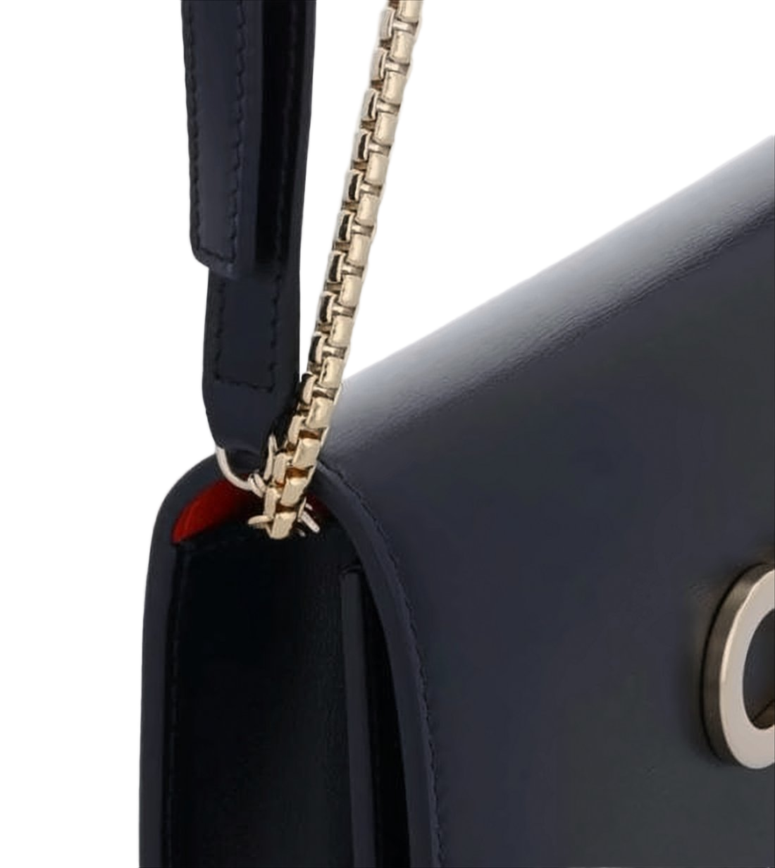 Rectangular Black Calf Leather Shoulder Bag