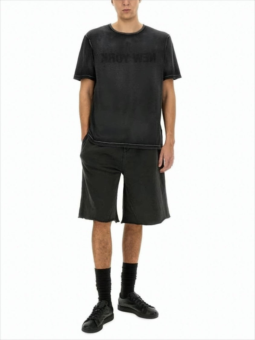 Relaxed-Fit Black Shorts with Flared Leg