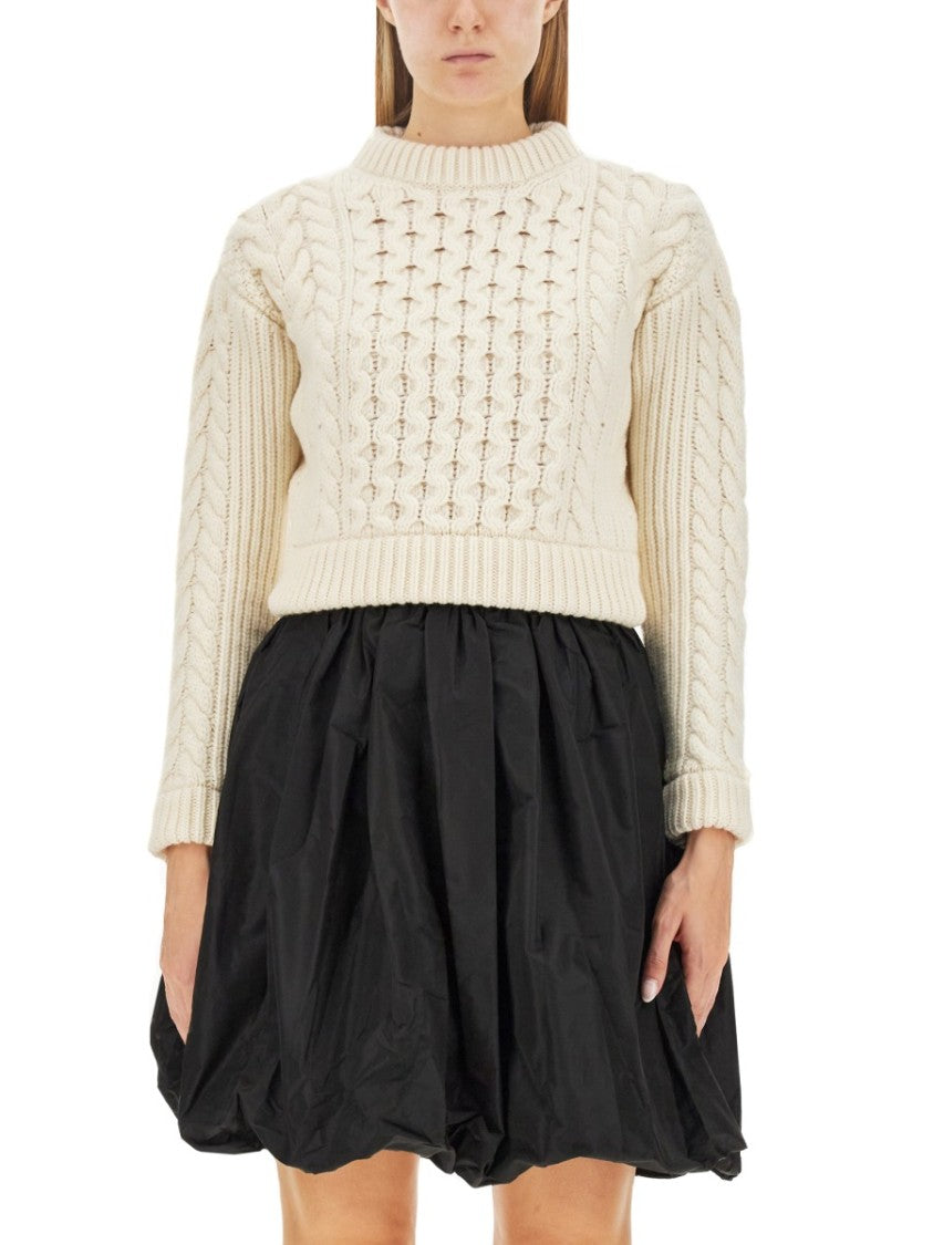 Textured Cable Knit Sweater