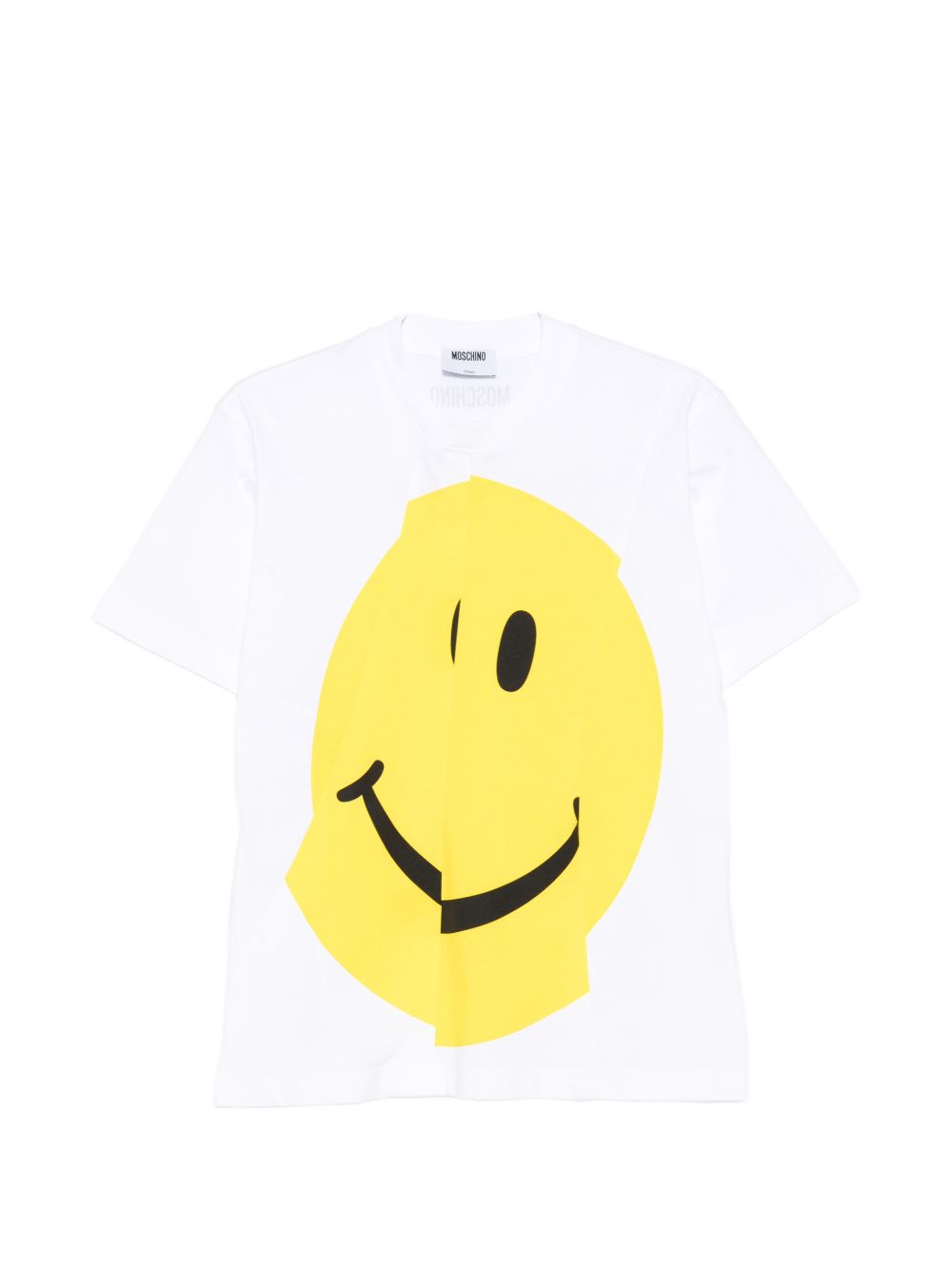 White Graphic Print Short Sleeve Top