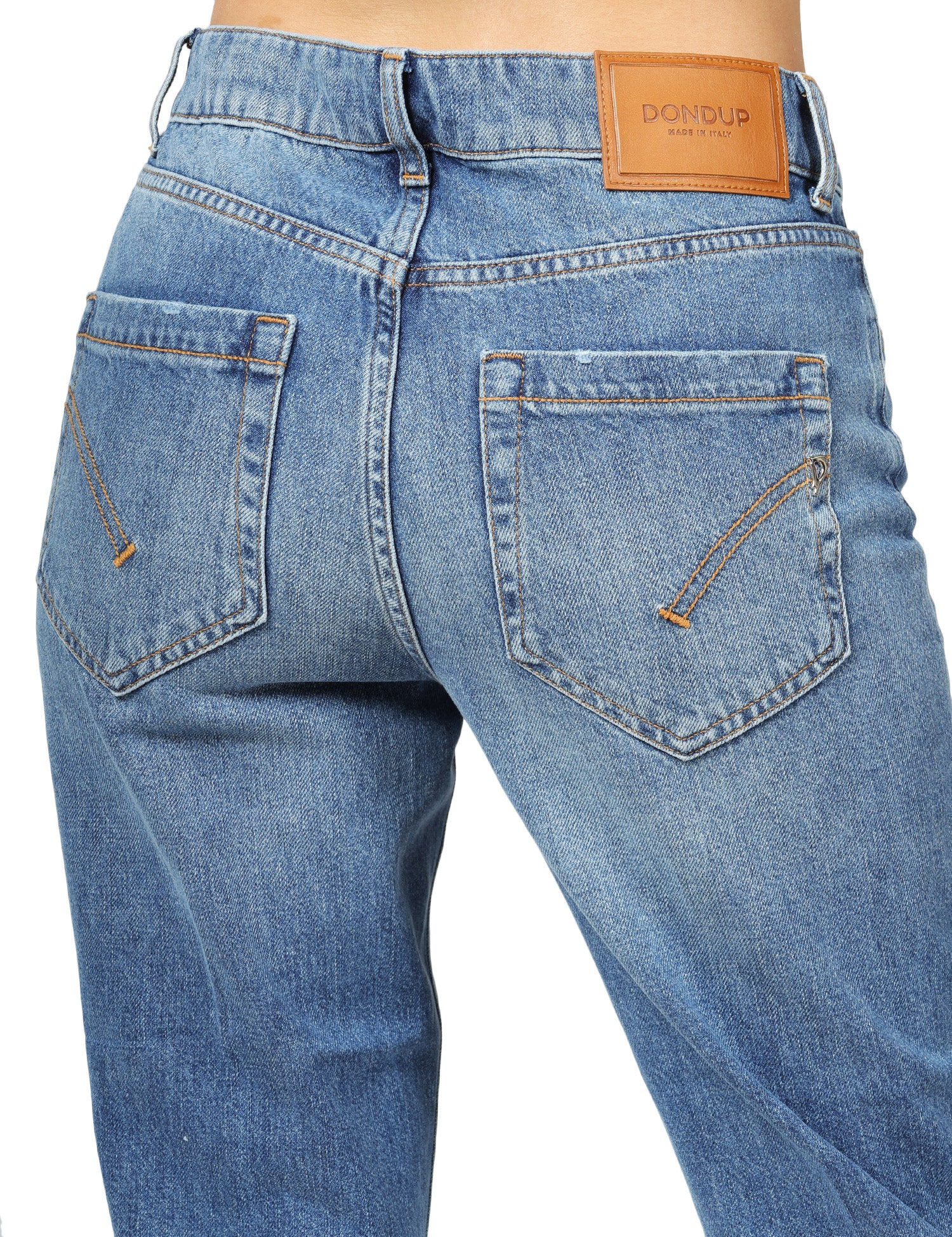 Mid-Rise Jeans with Metallic Buttons and Rolled Cuffs