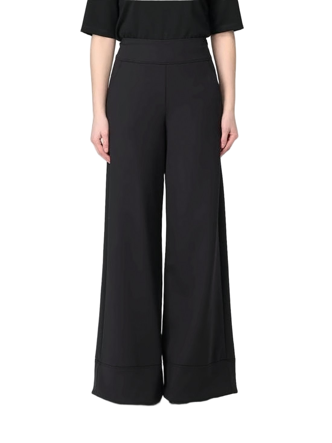 Wide-Leg Suit Pants with High Waist