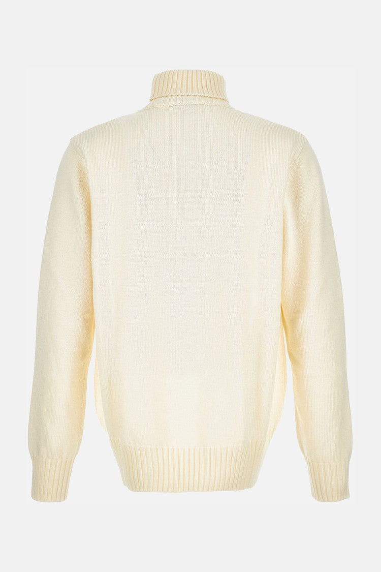 Beige High Neck Sweater