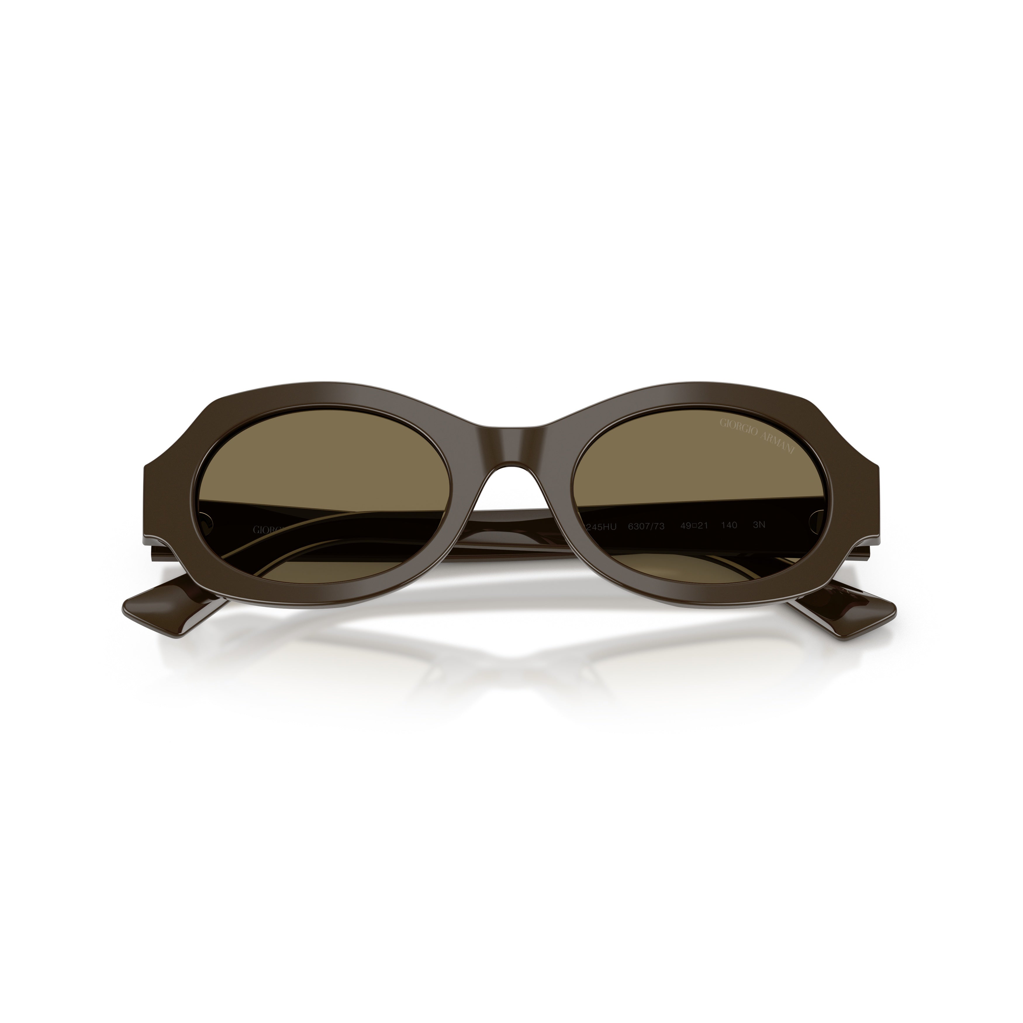 0ar8245hu Oval-Frame Brown Acetate Sunglasses with Geometric Detail