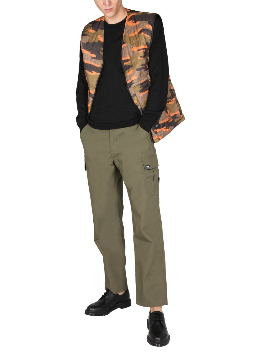 Reversible Quilted Gilet With Bold Camouflage