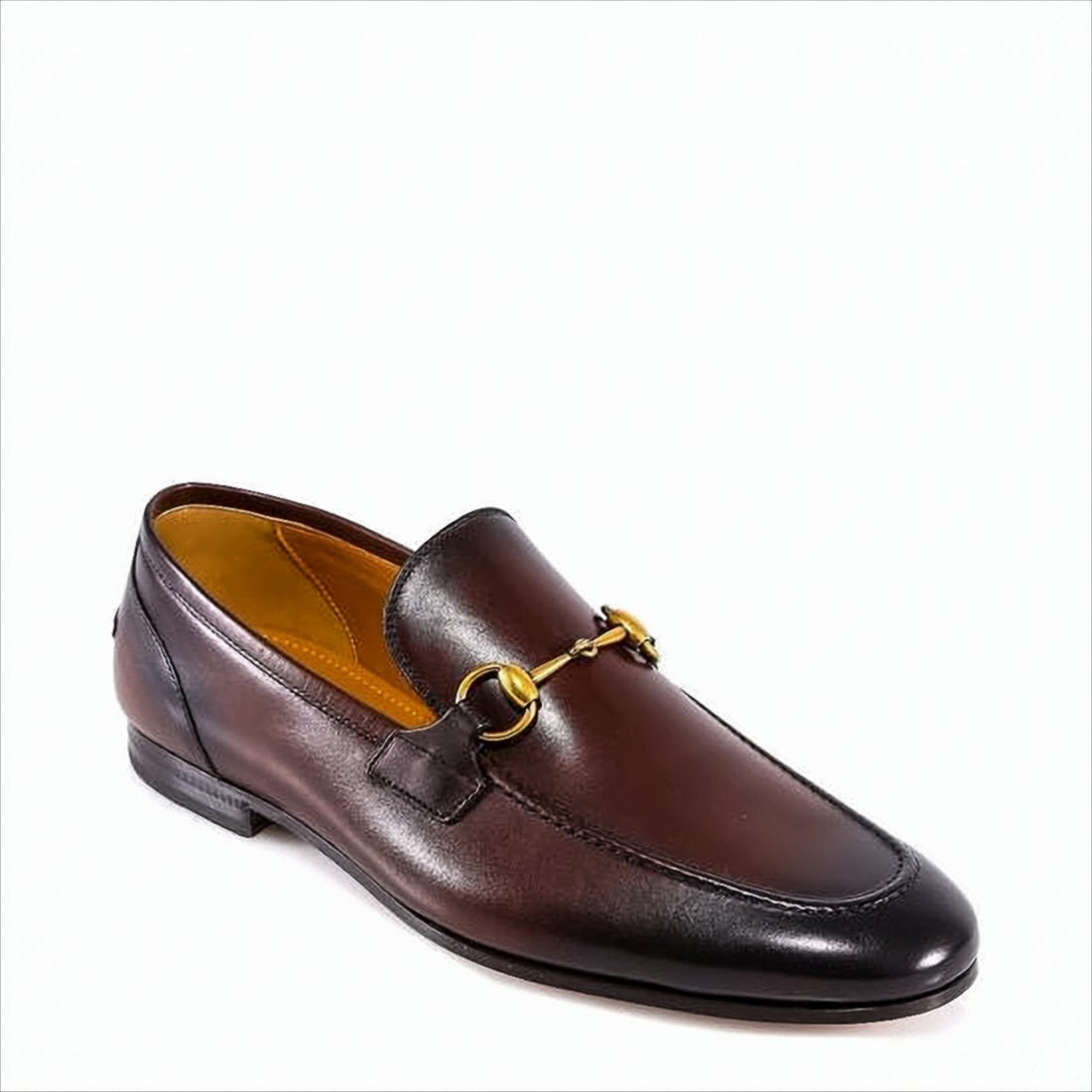 Leather Loafers with Gold-Tone Horsebit Detail