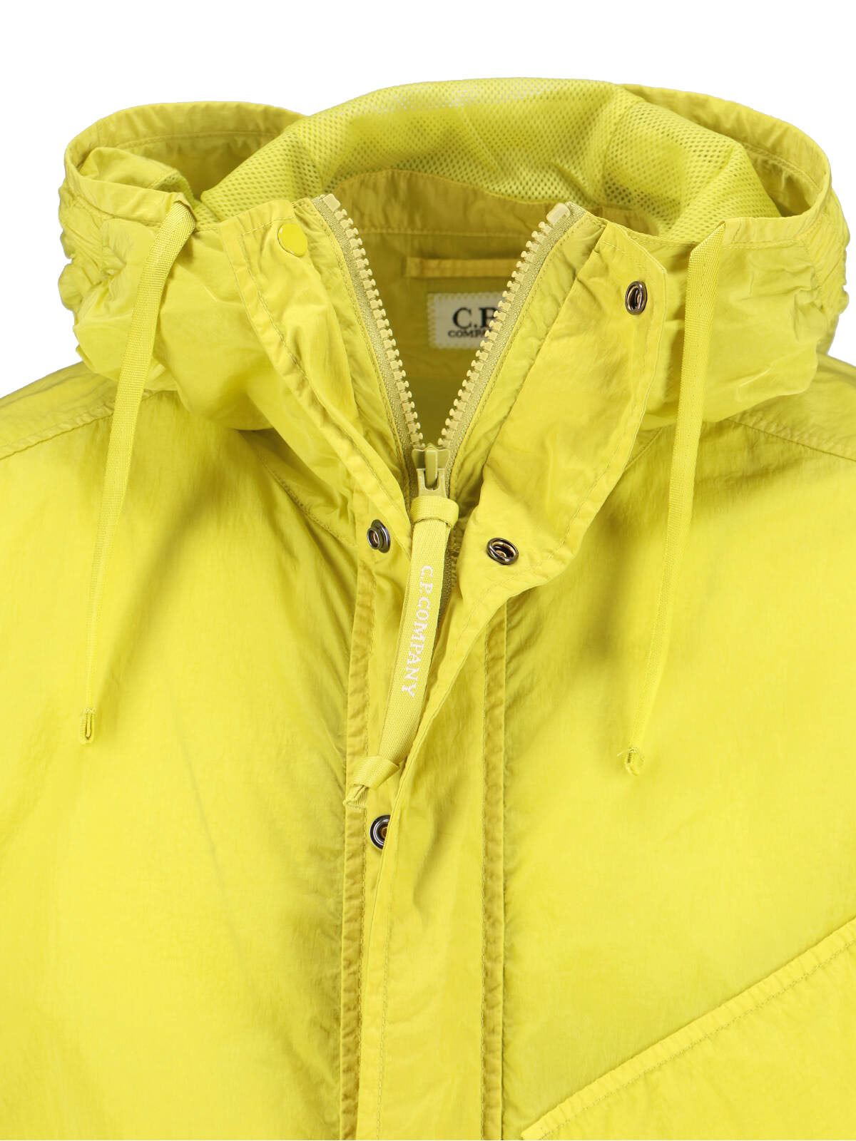 Modern Green Jacket With High Collar And Front Zipper Closure