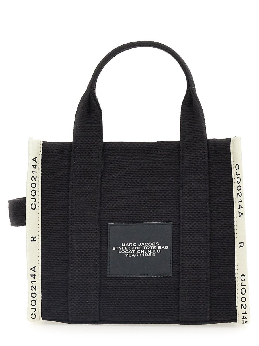 Black Cotton Blend Small Logo Tote Bag
