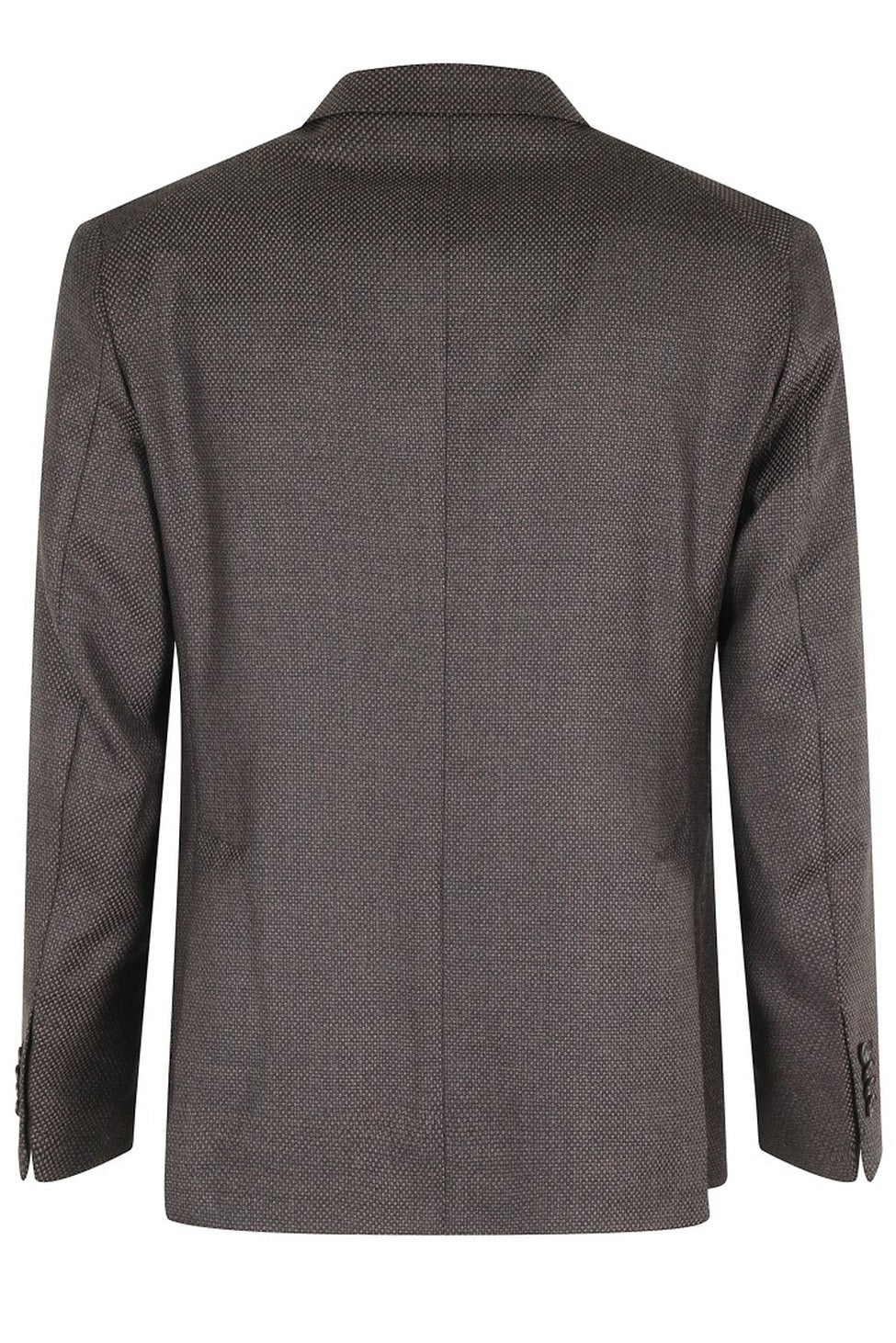 Textured Wool Monopetto Jacket With Lapel Neckline