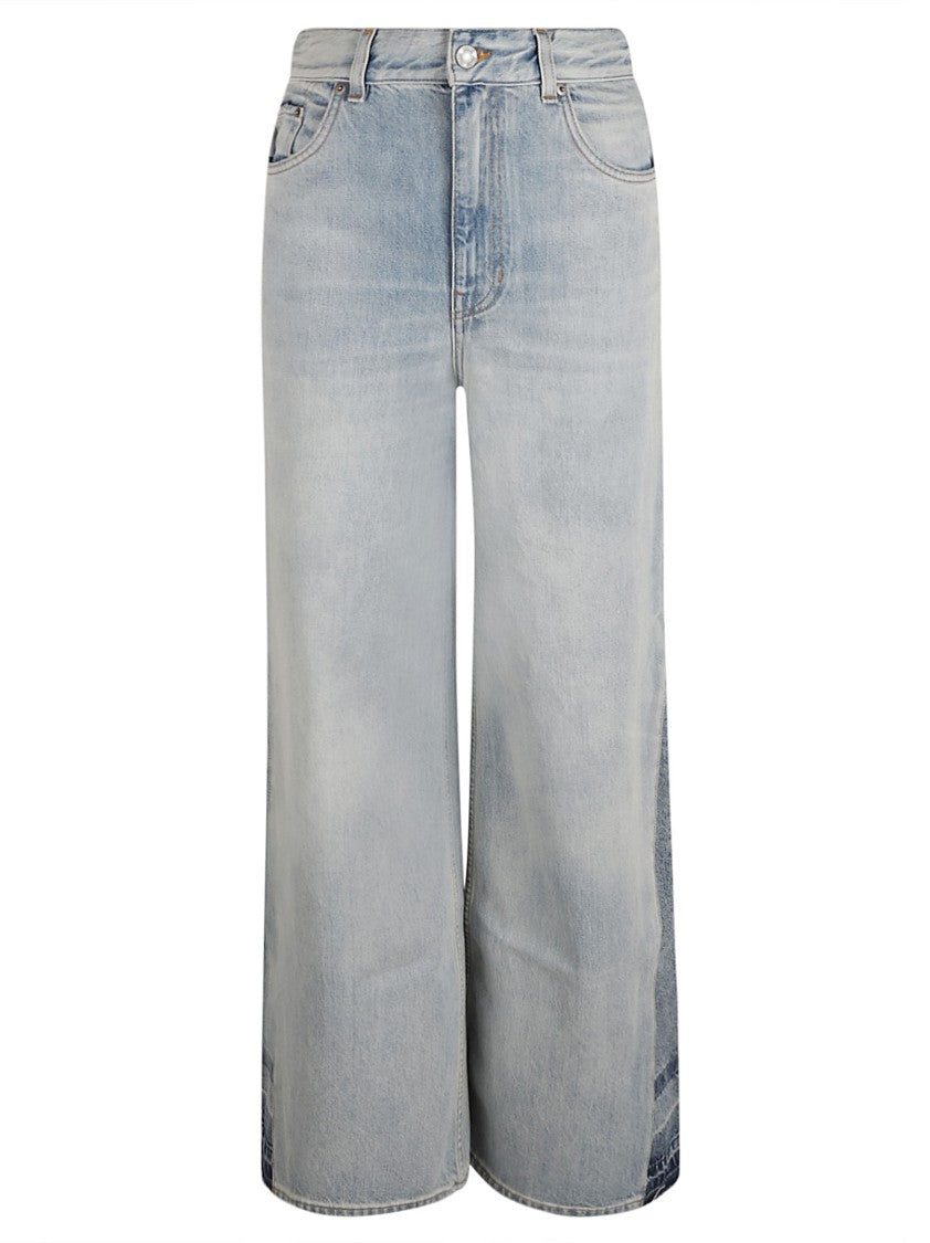 High-Waisted Wide-Leg Denim Jeans