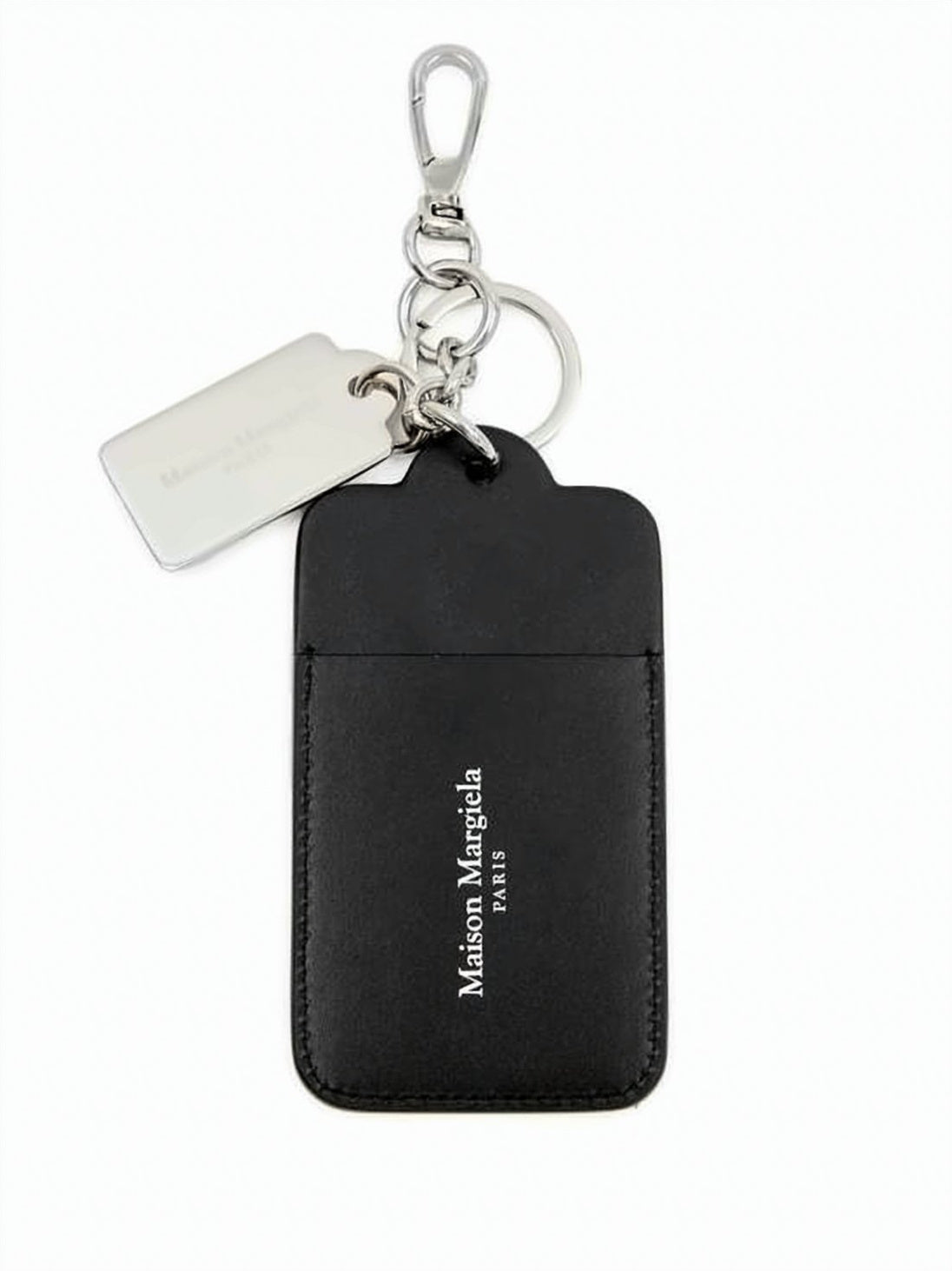 Rectangular Black Leather Keyring