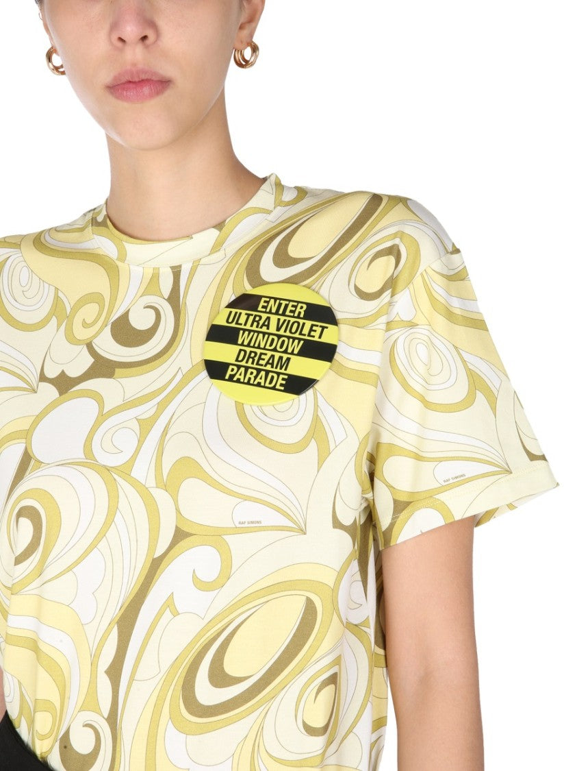 Hippie-Inspired Allover Pattern Crew Neck T-Shirt
