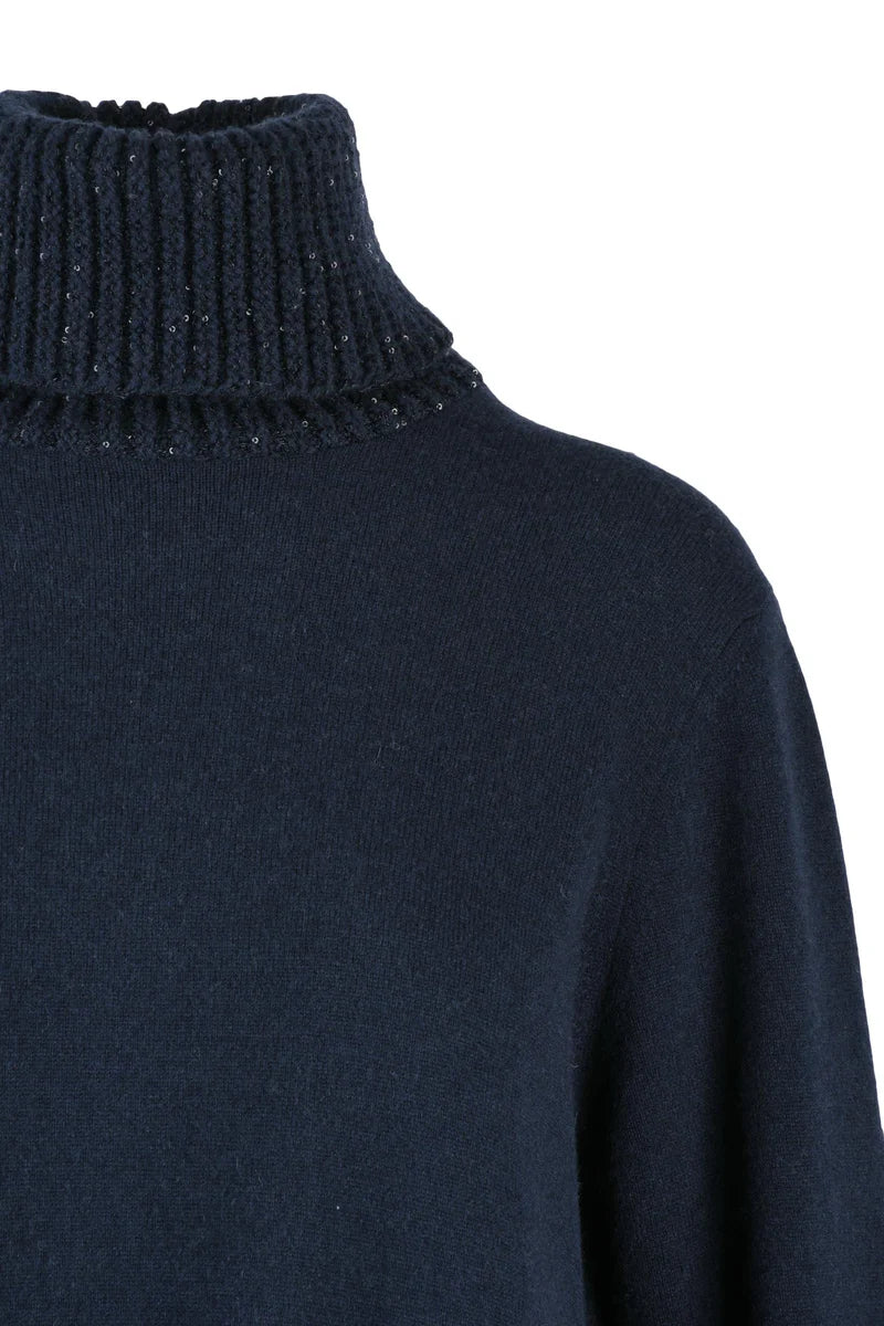 Long Dress Wool Silk Cashmere - Blue