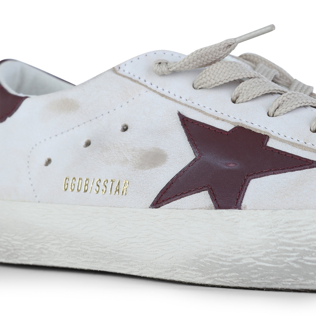 Distressed White Leather Sneakers