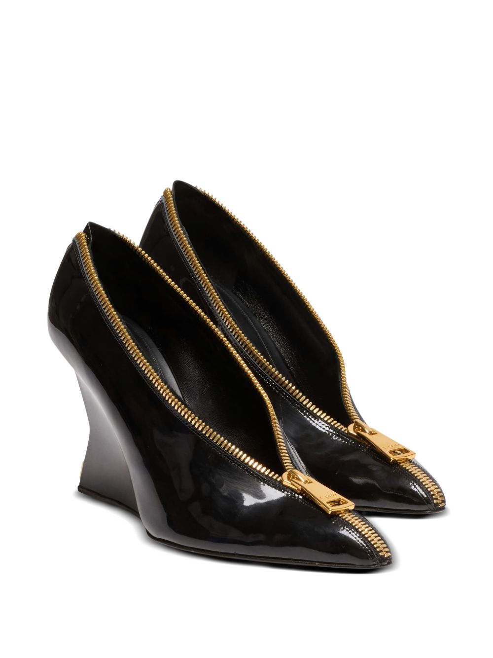 Pointed-Toe Heels with Sculptural Wedge