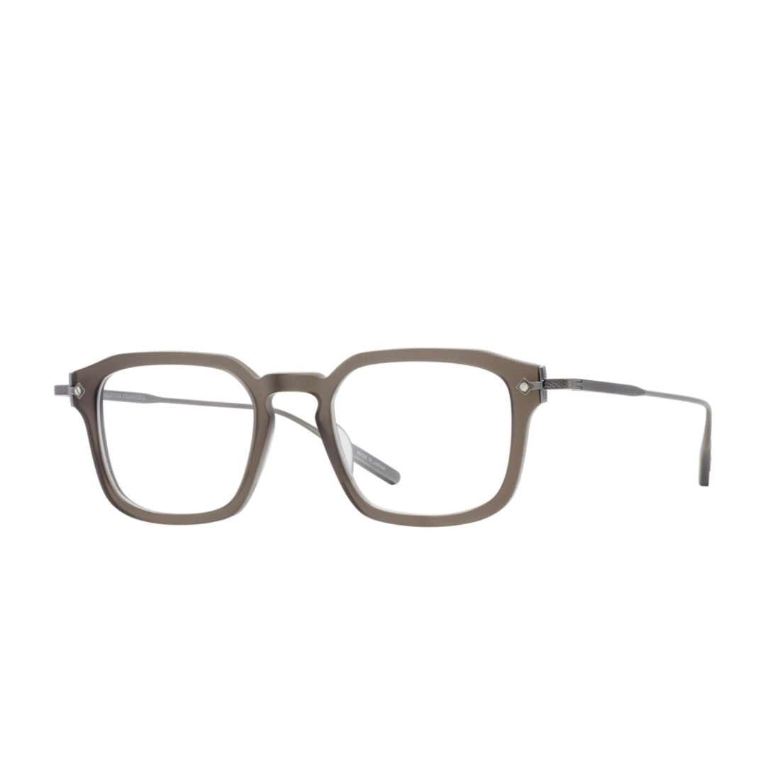 Nolan Modern Square Frame Eyeglasses with Metallic Temples