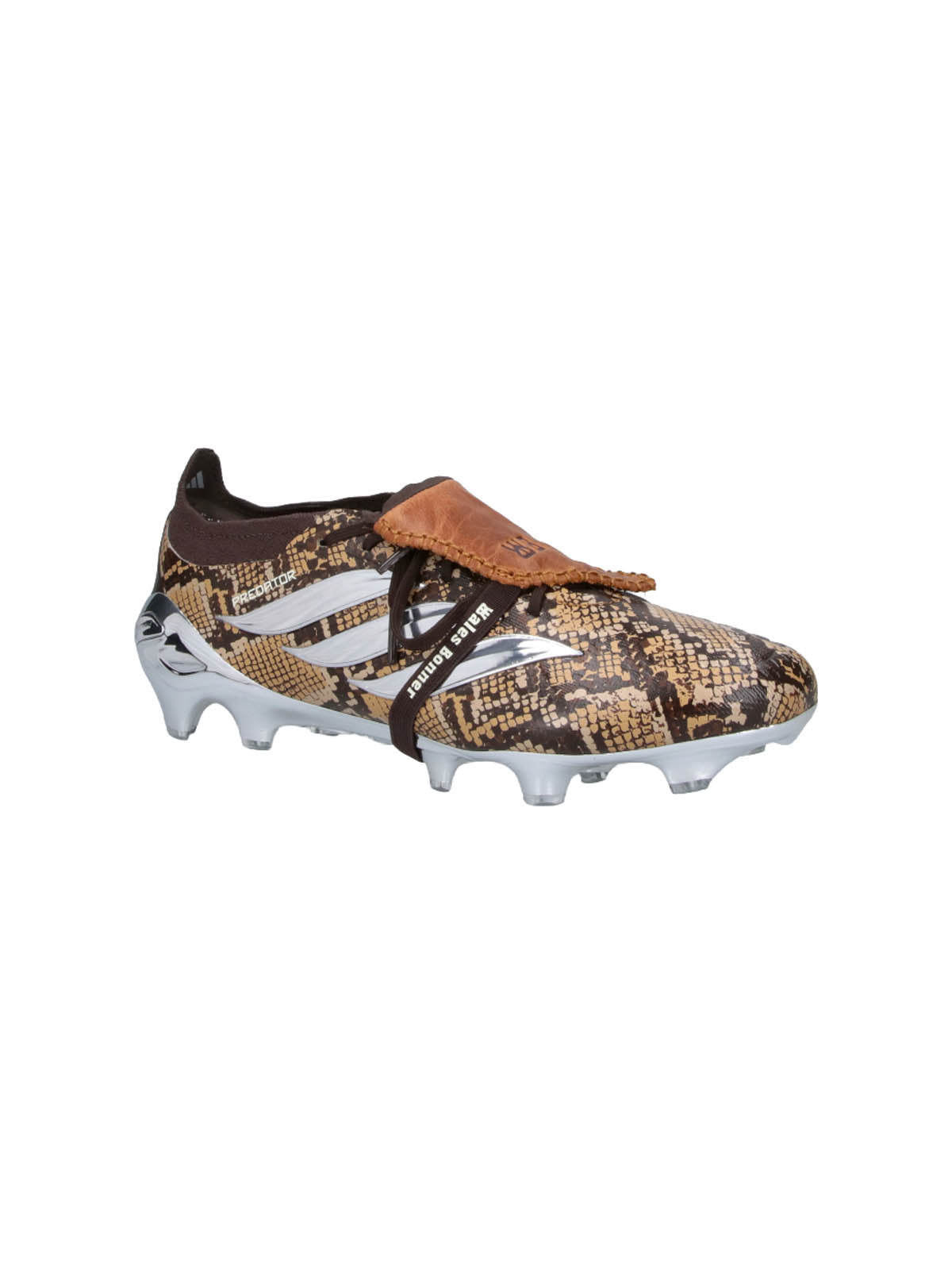 Brown Snakeskin-Patterned Upper Statement Sneakers