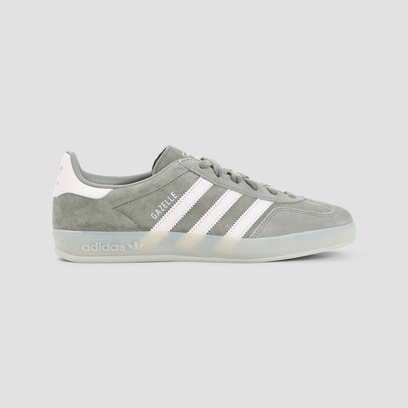 Low-Top Sneakers in Soft Green Suede
