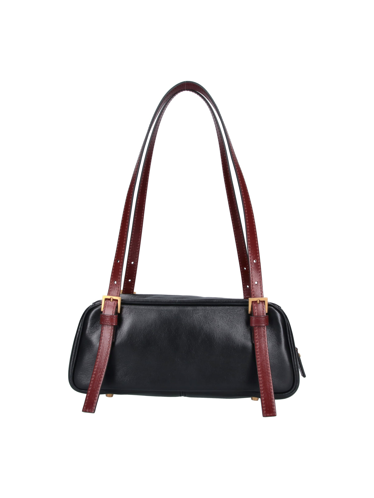 Black Emblème Rectangular Leather Bag