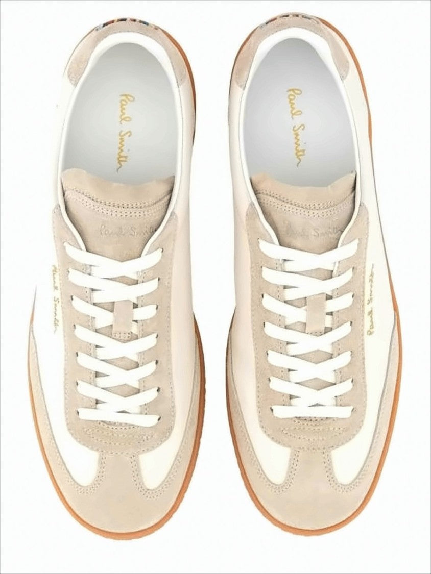 Low-Top Sneakers with Suede Overlays and Multicolor Stripes
