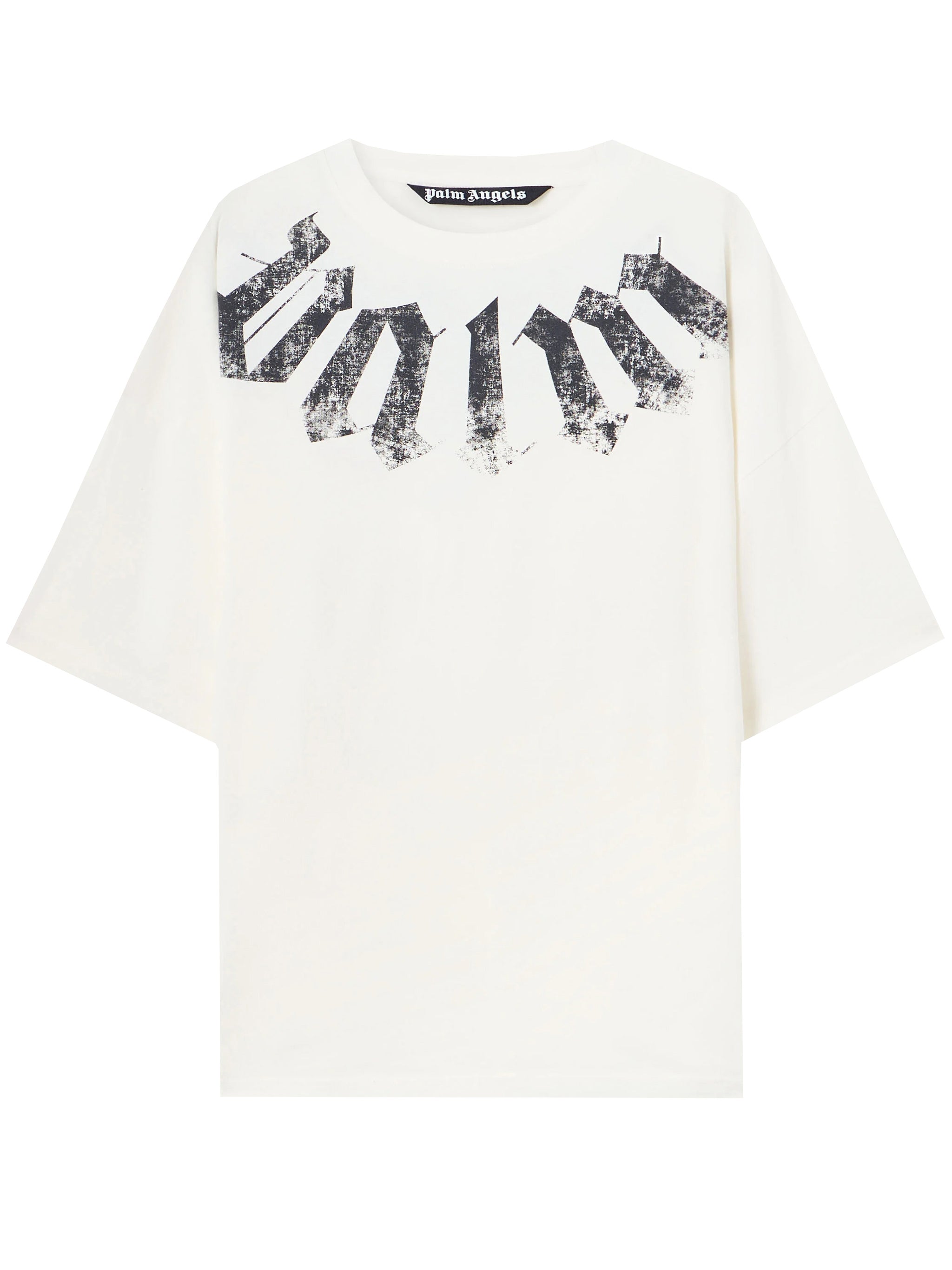 White Big Neck Logo Cotton T-Shirt