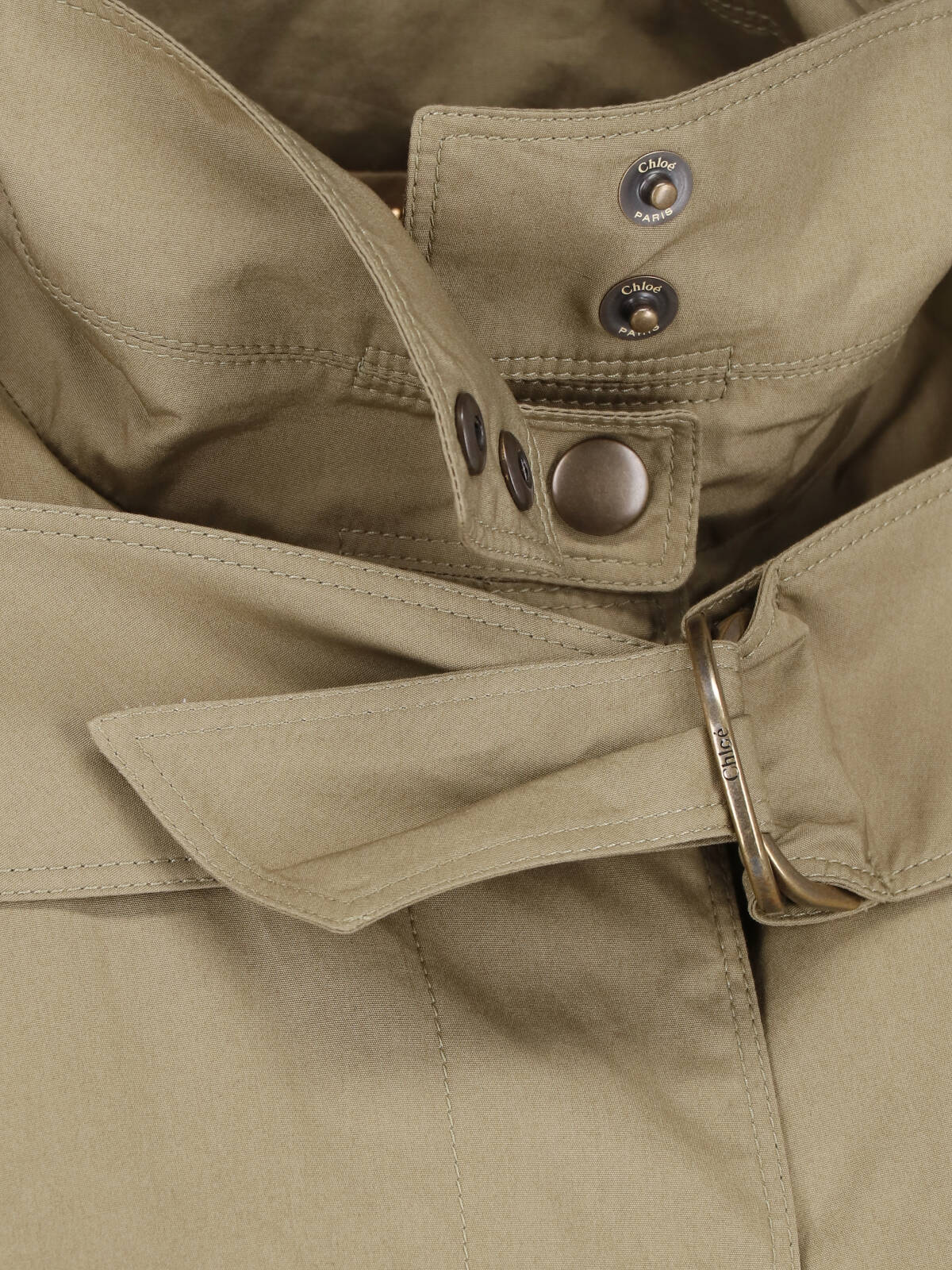 Neutral High-Collar Casual Fabric Jacket