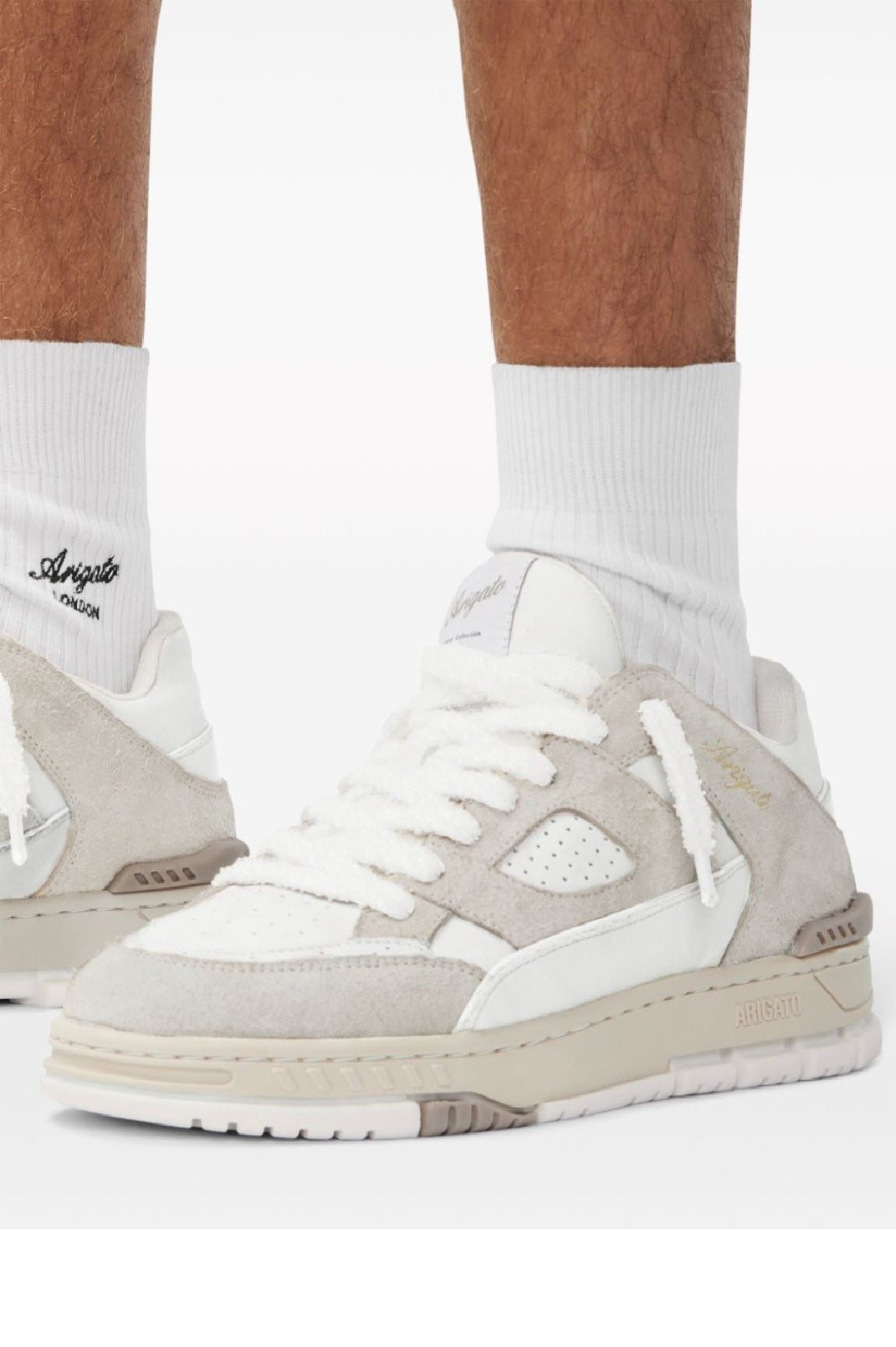 Area Lo Perforated Leather and Suede Sneakers