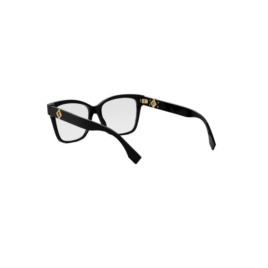Fe50117i Rectangular Eyeglasses with Gold-tone Accents