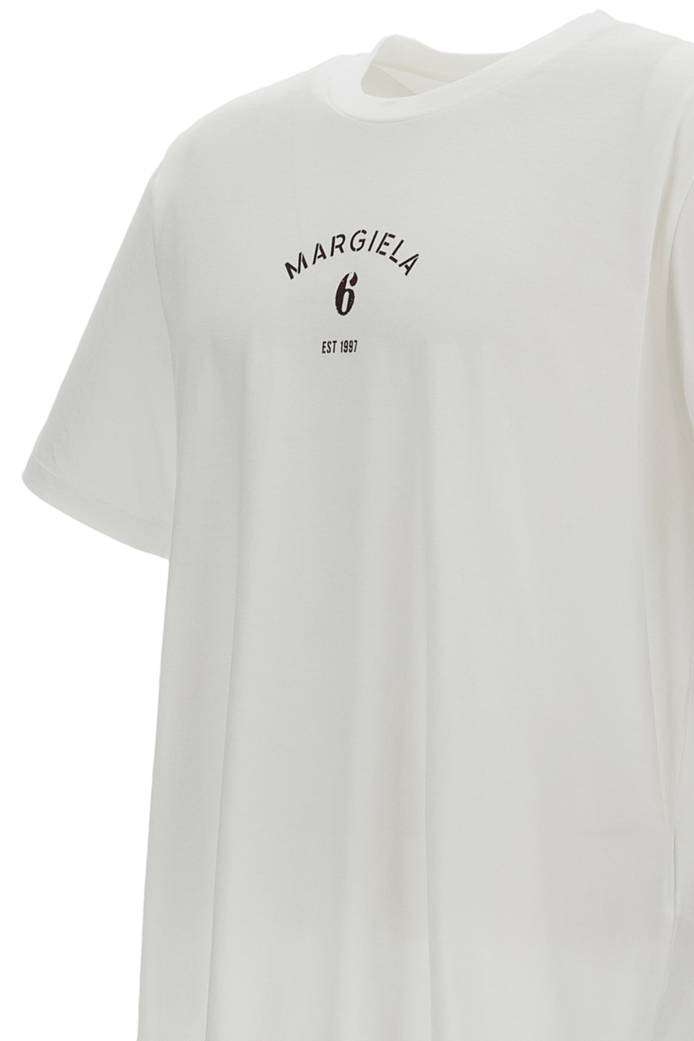 White Cotton Printed Short-Sleeve T-Shirt