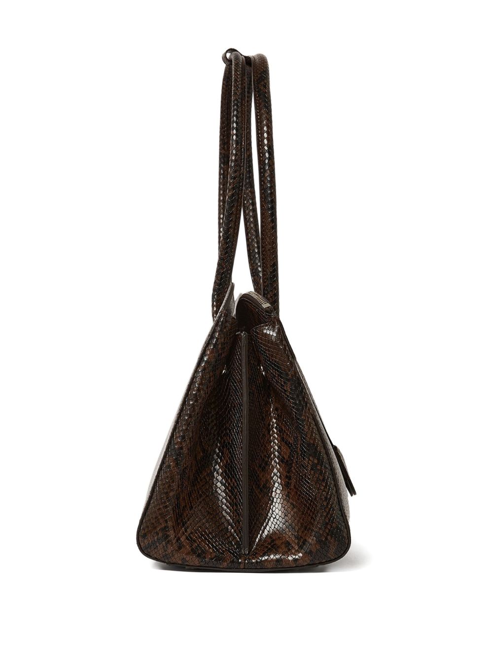 Structured Shoulder Bag With Textured Snakeskin Pattern
