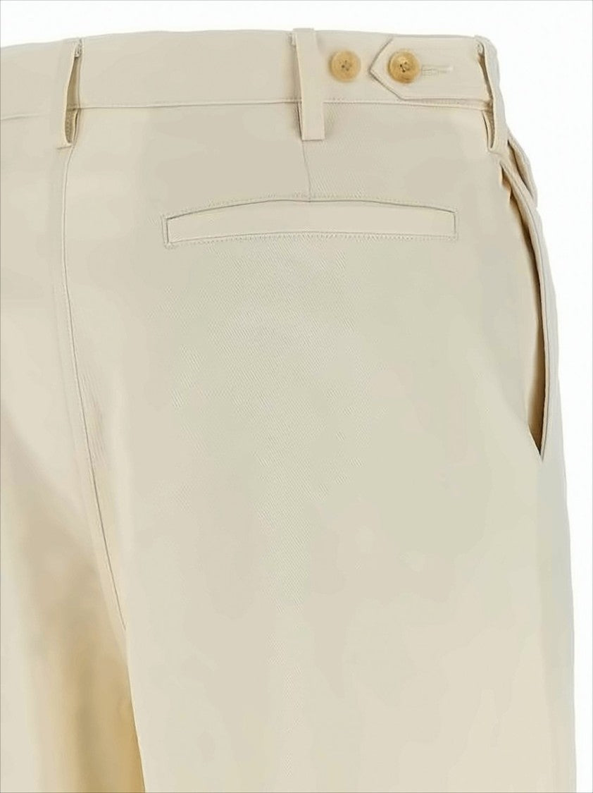 Minimalist High-Waisted Straight Pants with Buttoned Side Adjusters