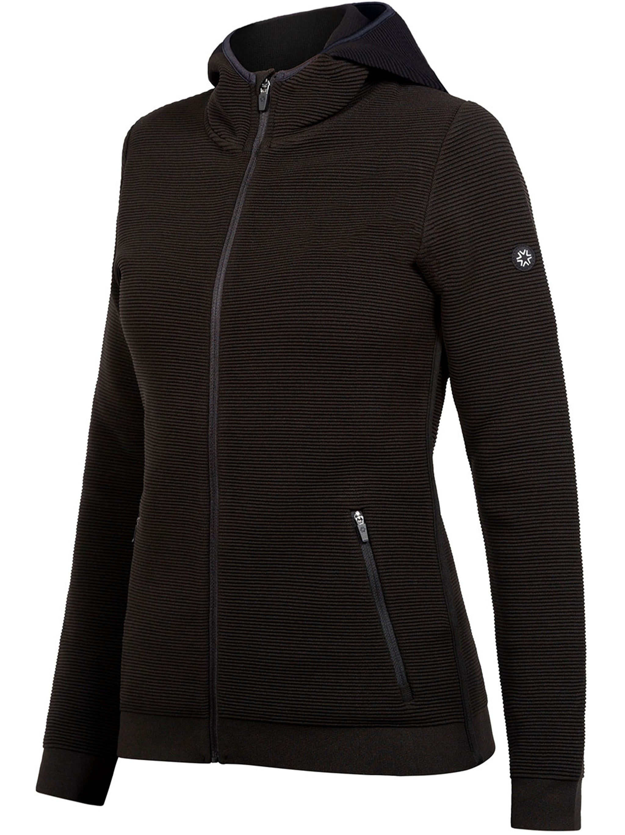 Black Sestriere Fitted Textured Ribbed Ski Jacket