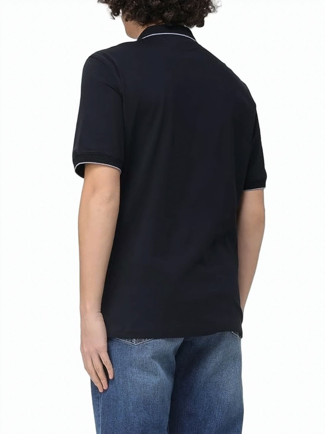 Short-Sleeve Polo Shirt with Contrast Piping