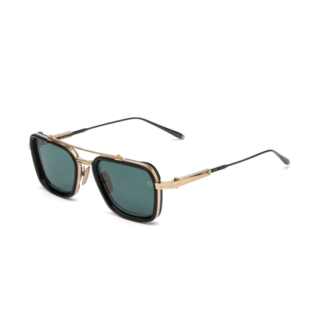 Aks-507 Bold Square Sunglasses with Gold-tone Accents