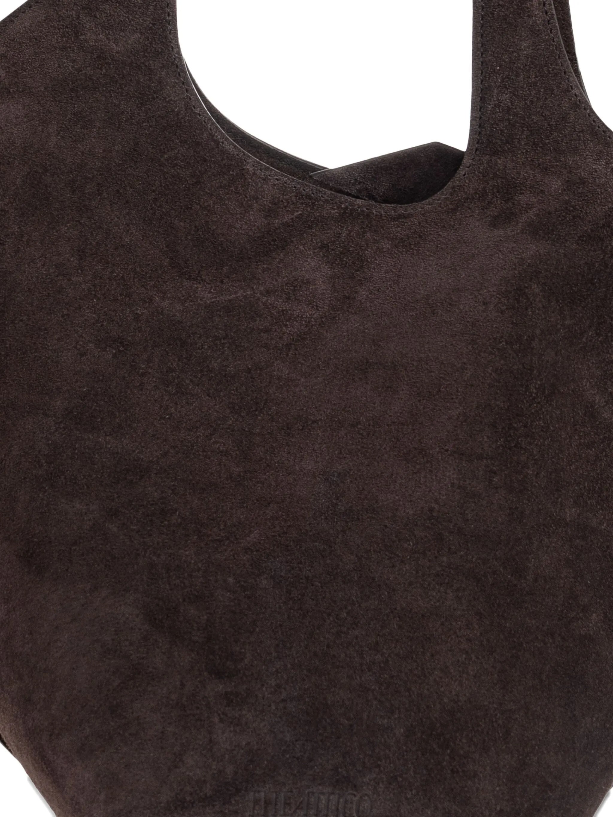 Brown La Scoop Medium Suede Shoulder Bag