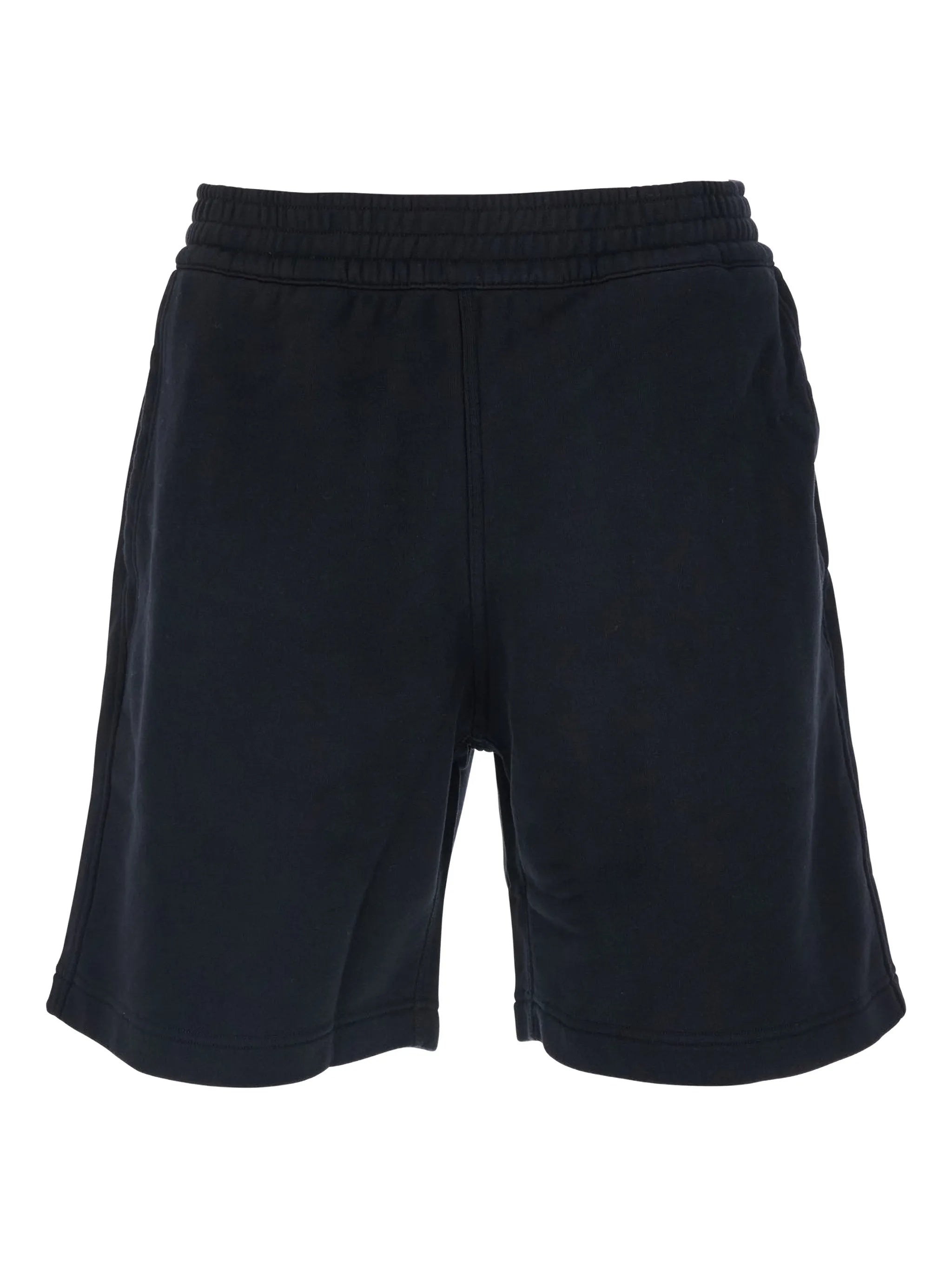 Regular Fit Black Cotton Elastic Shorts